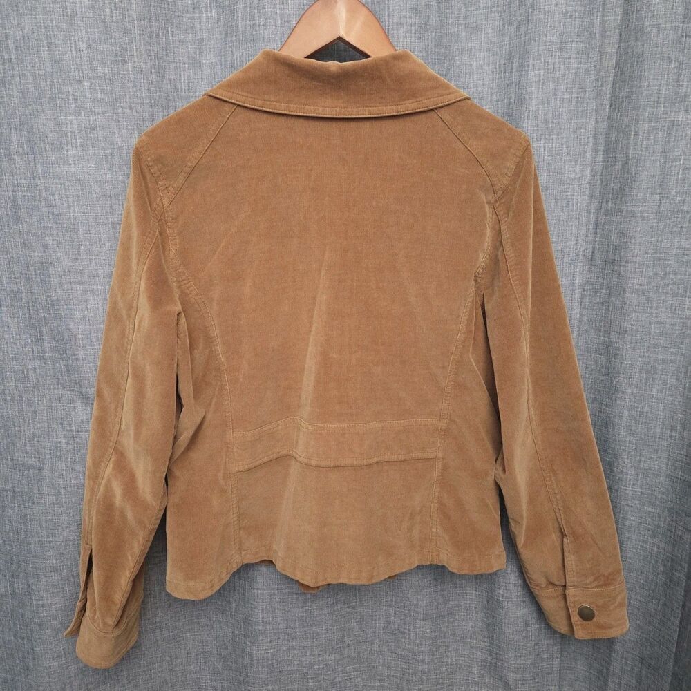 Baccini Corduroy Trucker Jacket Camel Light Stretch Snaps Women’s L/See Desc - Picture 3 of 10